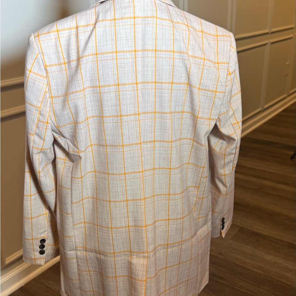 NWT ASOS DESIGN Dad Suit Blazer in Orange Check – UK 8 / US 4 - Picture 6 of 11
